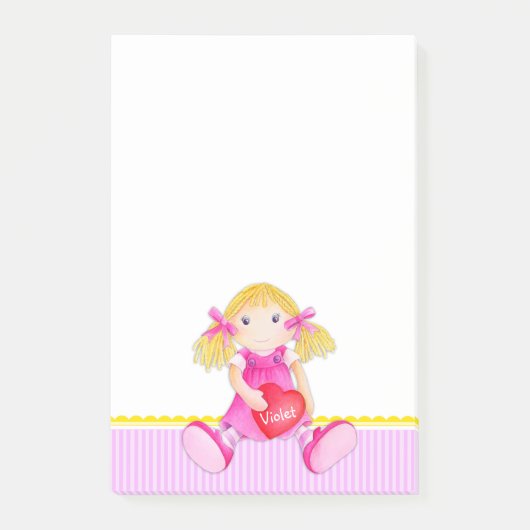 Rag doll Aquarellkunst benannt Post, die Post-it Klebezettel (Vorderseite)