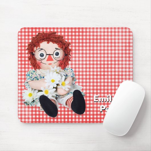 Rag Doll auf Gingham Mousepad (Mit Mouse)