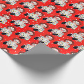 Rag Doll mit Daisis auf Polka Dots Geschenkpapier (Ecke)