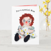 Rag Doll mit Daisy Bouquet für Mama Karte (Gelbe Blume)