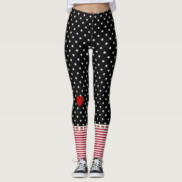 Rag Doll Polka Punkte, Streifen und Herzen Leggings
