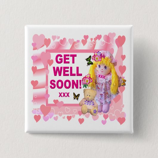 RAG DOLL & TEDDY Get Well Button (Vorderseite)