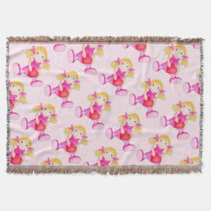 Rag doll Wasserfarbe Art rosa Muster werfen Decke