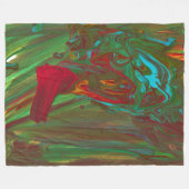 Rag To Riches 1 Bold Red Green Abstract Blanket Fleecedecke (Vorderseite (Horizontal))