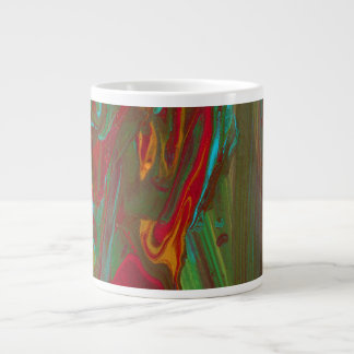 Rag To Riches 1 Bold Red Green Abstract Drink Mug Jumbo-Tasse
