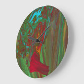 Rag To Riches 1 Bold Red Green Abstract Wall Clock Große Wanduhr (Winkel)