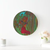 Rag To Riches 1 Bold Red Green Abstract Wall Clock Große Wanduhr (Zuhause)