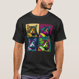 Ragamuffin-Katze Pop Illustration Farbige Tiere T-Shirt