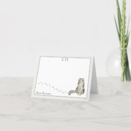 Ragamuffin Katzengrauer Monogramm Name geklappt Dankeskarte