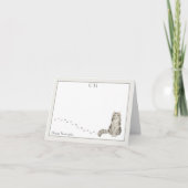 Ragamuffin Katzengrauer Monogramm Name geklappt Dankeskarte (Vorderseite)