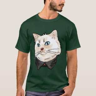 Ragamuffin-weiße Katze Gesicht Katzen Kätzchen nie T-Shirt