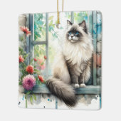 Ragdol Cat in Window Zuhause Sweet Zuhause Keramikornament (Links)