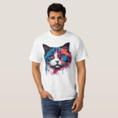Ragdoll Art Co. Expressive Pop-Art Ragdoll Cat Des T-Shirt (Vorne ganz)