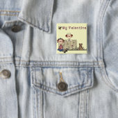 Ragdoll Biene meine Valentinsgruß-T-Shirts und Button (Beispiel)