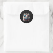 Ragdoll Cat 4. Juli Independence Day Ewner Runder Aufkleber (Tasche)
