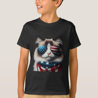 Ragdoll Cat 4. Juli Independence Day Ewner T-Shirt