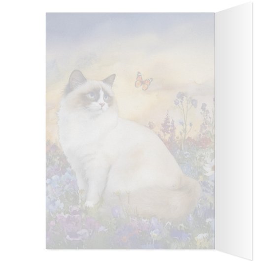Ragdoll Cat - 5" x 7" Art Card (Innen (Links))