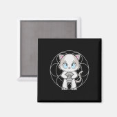 Ragdoll Cat Anime Kitten Dyslexie Bewusstsein Magnet (Vorderseite/Rückseite)