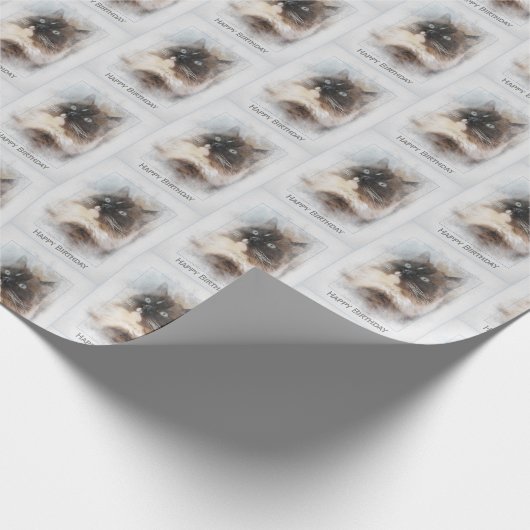 Ragdoll Cat Birthday Geschenkpapier (Ecke)