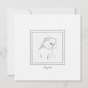 Ragdoll Cat Black and White Contemporary Note Card Mitteilungskarte