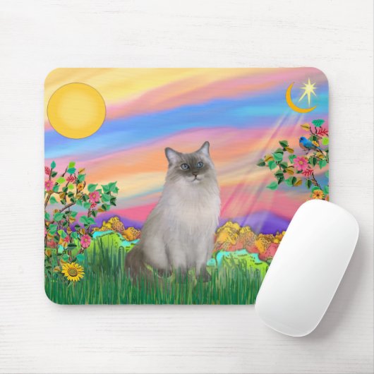Ragdoll Cat (Blue Point) - Day Star Mousepad (Mit Mouse)