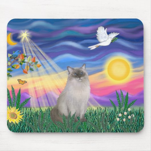 Ragdoll Cat (Blue Point) - Twilight Mousepad (Vorne)