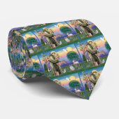 Ragdoll Cat (Blue Point) und Saint Francis Krawatte (Gerollt)