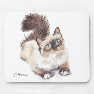 Ragdoll cat by Artist GV Hemmings Mouse pad Mousepad