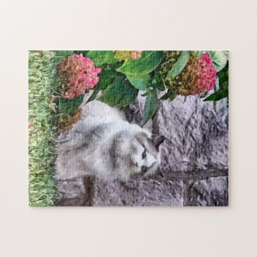 Ragdoll Cat By Hydrangea Puzzle (Horizontal)