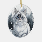 Ragdoll Cat Circle Weihnachten Weihnachten Keramik Ornament (Rechts)