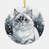 Ragdoll Cat Circle Weihnachten Weihnachten Keramik Ornament (Vorne)