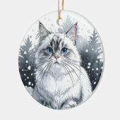 Ragdoll Cat Circle Weihnachten Weihnachten Keramik Ornament (Links)