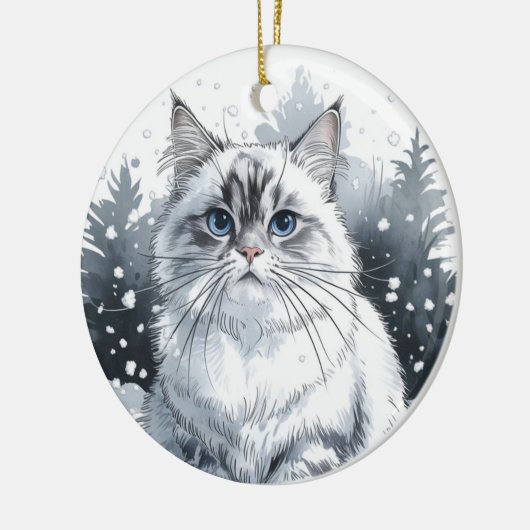Ragdoll Cat Circle Weihnachten Weihnachten Keramik Ornament (Links)