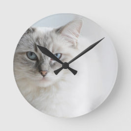 ragdoll cat clock runde wanduhr