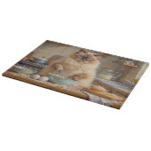 Ragdoll Cat Cooking in Kitchen Schneidebrett (Ecke)