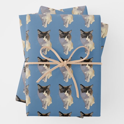 Ragdoll cat, Dusty Blue Geschenkpapier Set (Beispiel)