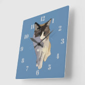 Ragdoll cat, Dusty Blue Quadratische Wanduhr (Winkel)