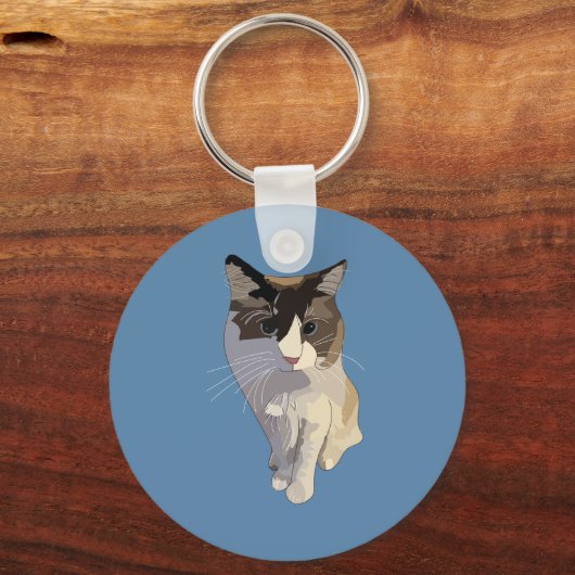 Ragdoll cat, Dusty Blue Schlüsselanhänger (Vorderseite)