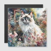 Ragdoll Cat English Garden Birthday Magnetkarte (Vorne/Hinten)