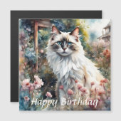 Ragdoll Cat English Garden Birthday Magnetkarte (Vorne/Hinten)