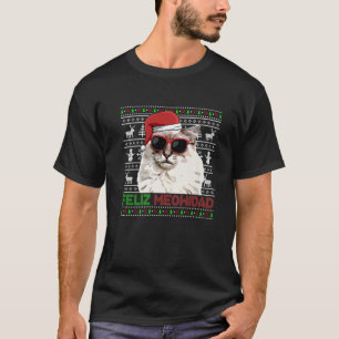 Ragdoll Cat Feliz Meowidad Funny Christmas T-Shirt