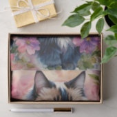 Ragdoll Cat Floral Portrait Seidenpapier (Geschenk)