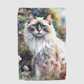 Ragdoll Cat in English Garden Golfhandtuch (Vorderseite)