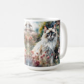 Ragdoll Cat in English Garden Kaffeetasse (VorderseiteRechts)