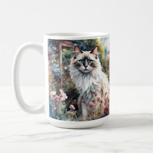 Ragdoll Cat in English Garden Kaffeetasse (Links)