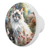 Ragdoll Cat in English Garden Keramikknauf (Rechts)