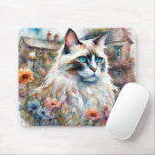 Ragdoll Cat in English Garden Mousepad (Mit Mouse)