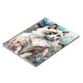 Ragdoll Cat in English Garden Notizblock (Linke Seite)
