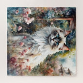 Ragdoll Cat in English Garden Puzzle (Horizontal)