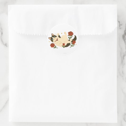 Ragdoll Cat in Roses Runder Aufkleber (Tasche)